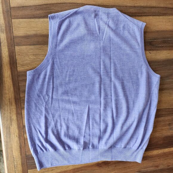 Eildon Hills Mens 100% Extra Fine Merino Wool Sweater Vests Sz XL Purple & Green - Picture 6 of 16